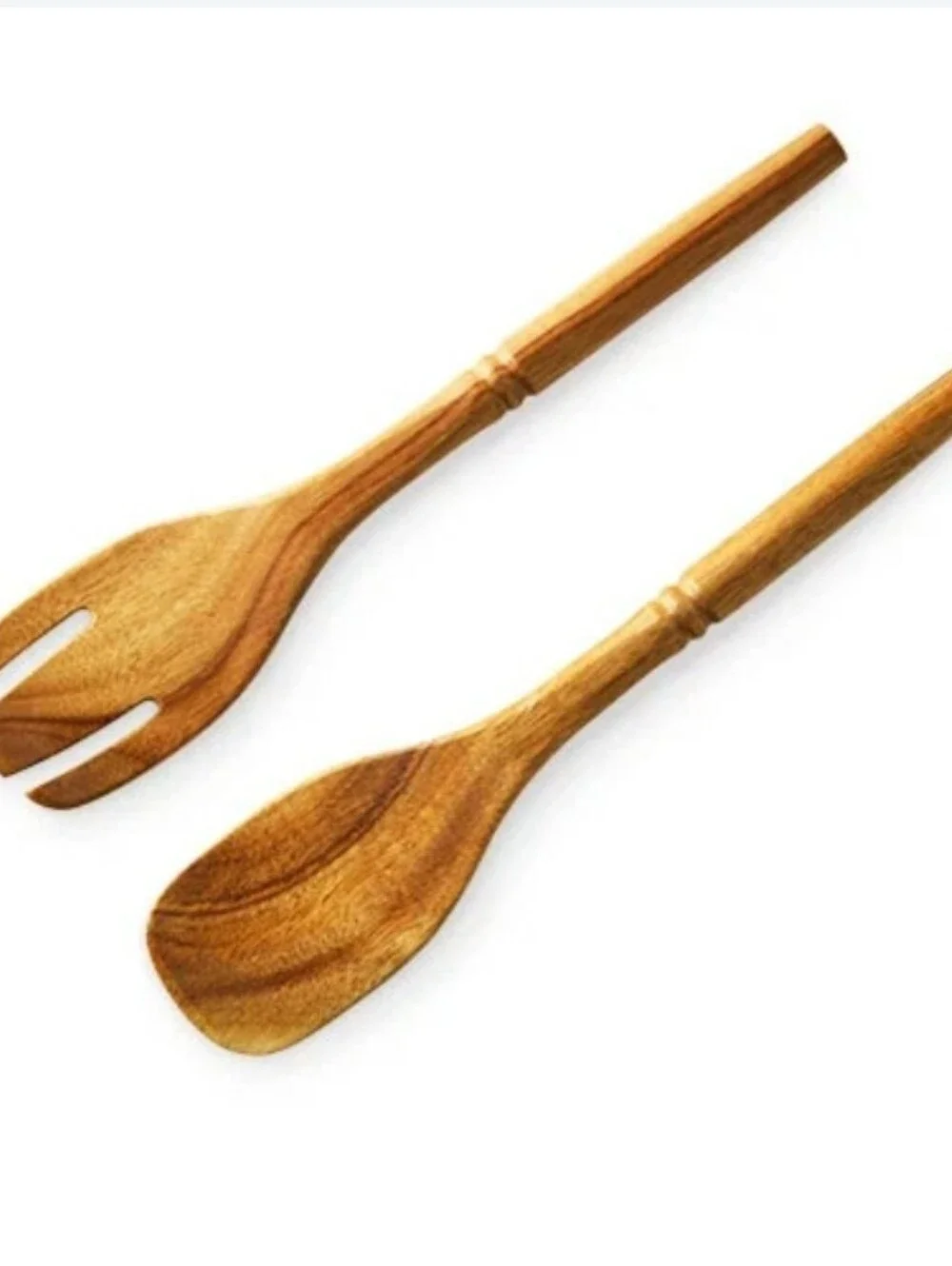 Pampered Chef Acacia Wood Salad Bowl & Servers Set New in Box Discontinued